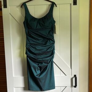 Signature by Sangria Green Rouched Dress